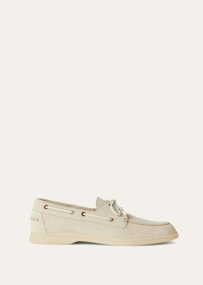 L0r0 P1ana Sea-Sail Walk Loafers Cream For Men FAN1317