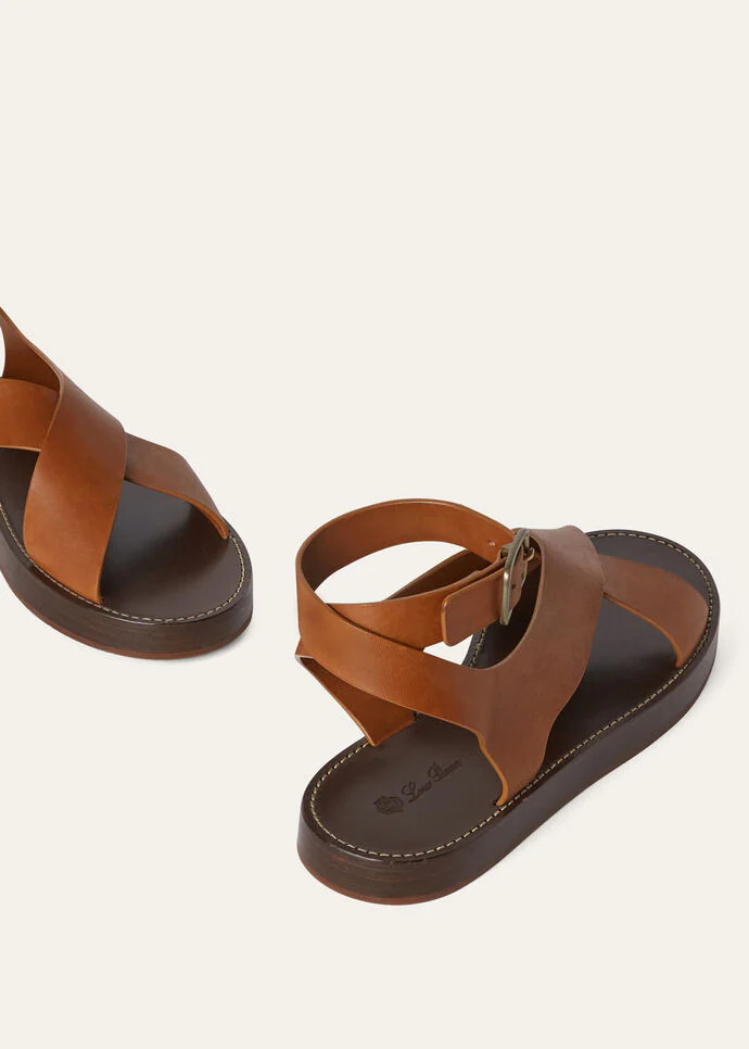 L0r0 P1ana Sumie Sandal Tanned Gold For Women – FAO1816 E0BV