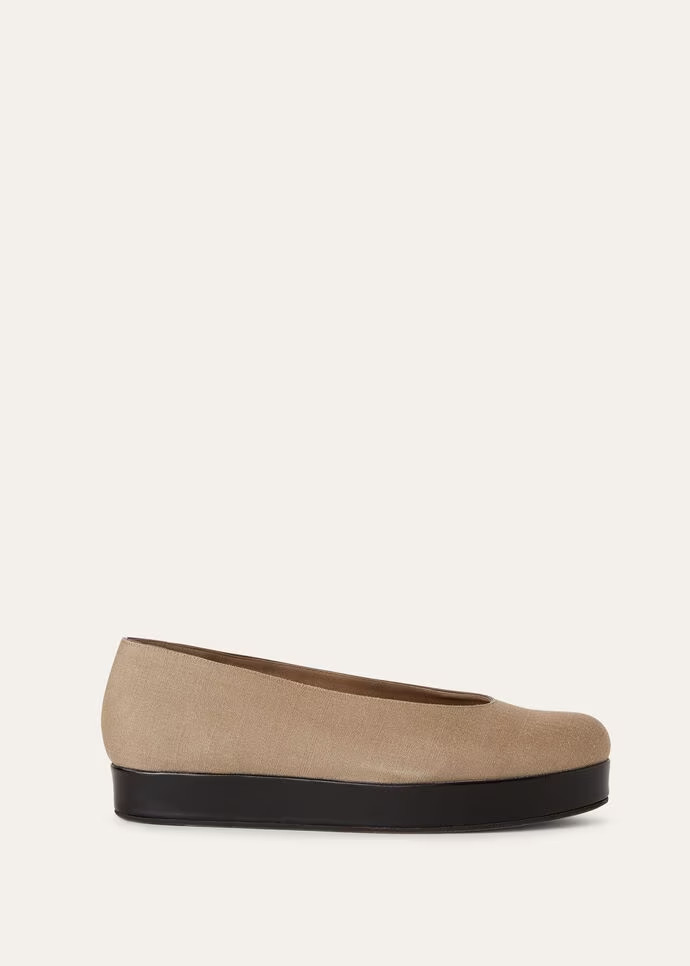 L0r0 P1ana Shima Ballet Flats Mizzle Green For Women – FAO1294 50WI
