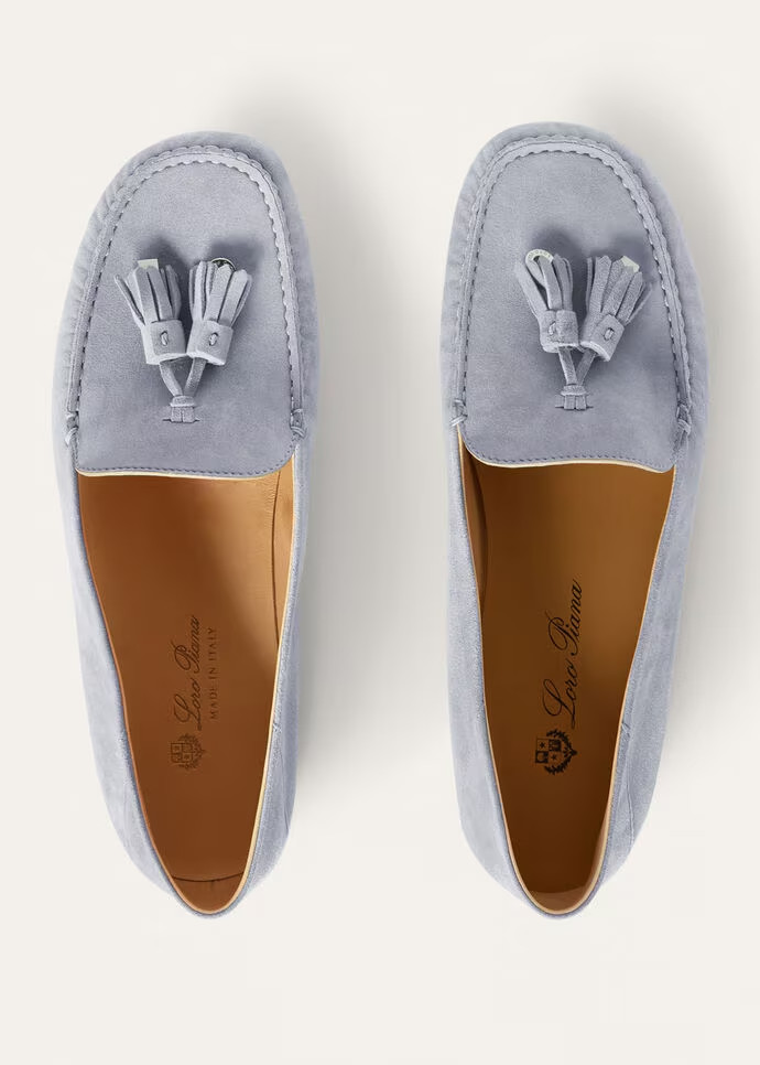 L0r0 P1ana Dot Sole Walk Loafers Zircon For Women – FAN0109 6AV1