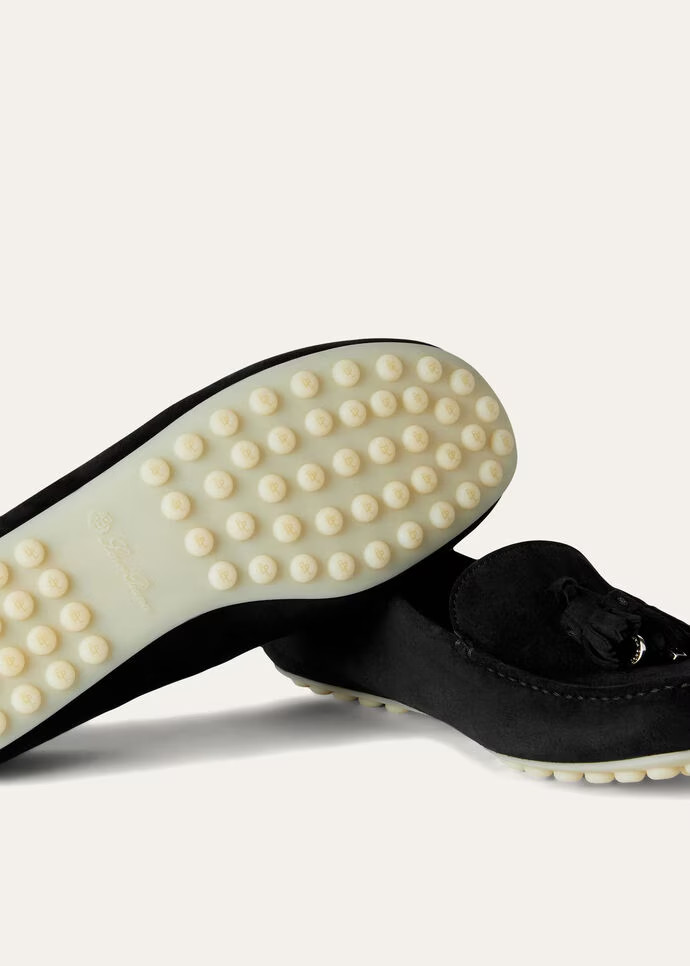 L0r0 P1ana Dot Sole Walk Loafers Caviar For Women – FAN0109 MB97
