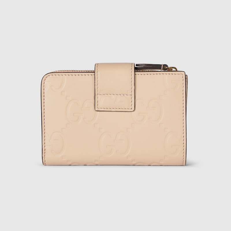 Gvc*1 GG Medium Wallet Light Beige For Women 6.7in/17cm 790131 AAC1Q 5701