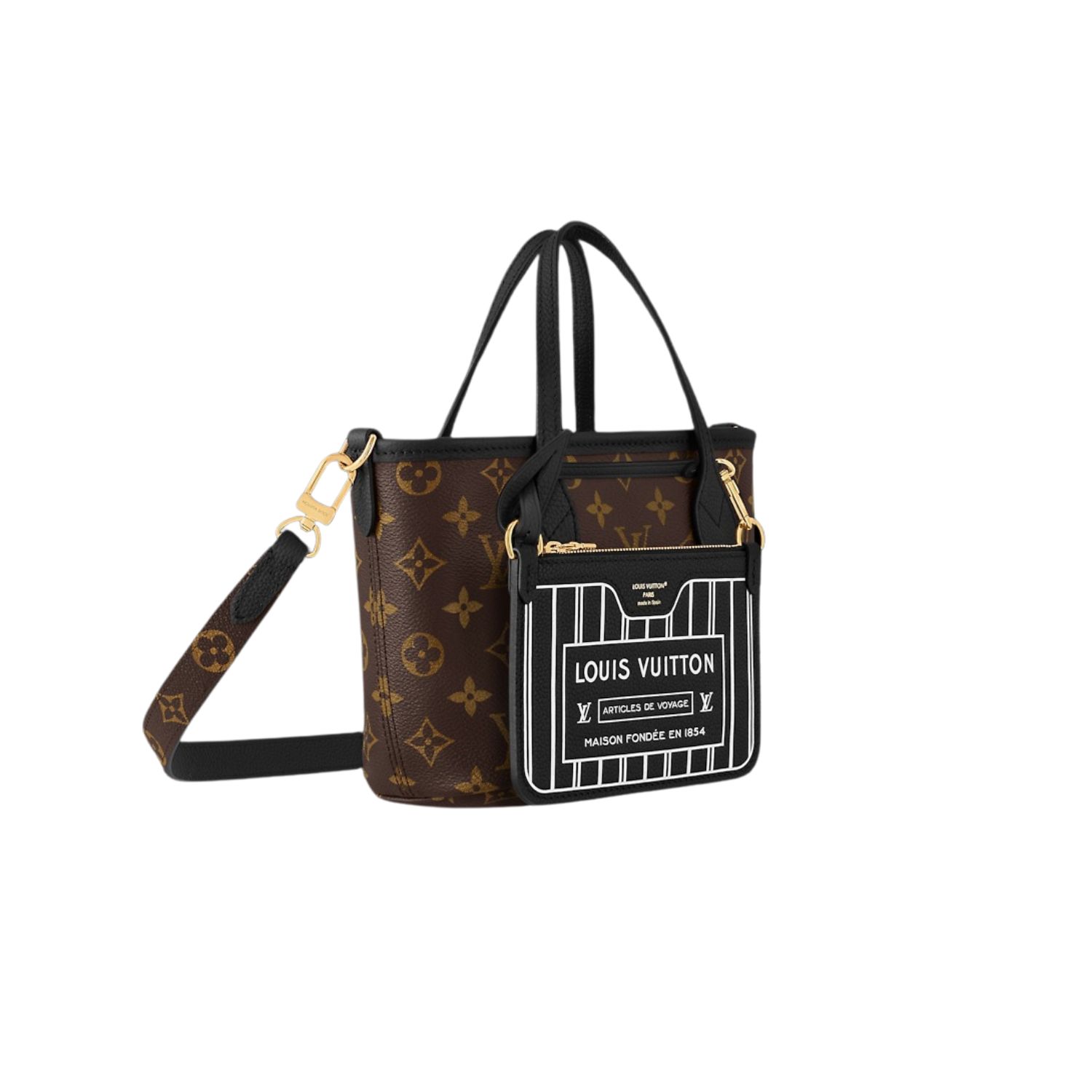 L0vis Vvtt0n Neverfull Bandoulière Inside Out BB Black For Women 24cm/9.4in – M12099