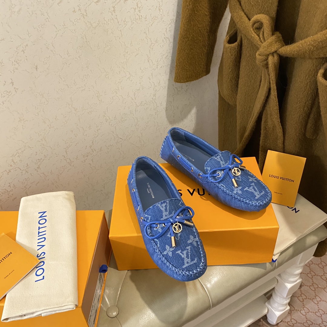 L0vis Vvtt0n Gloria Flat Loafer Blue For Women