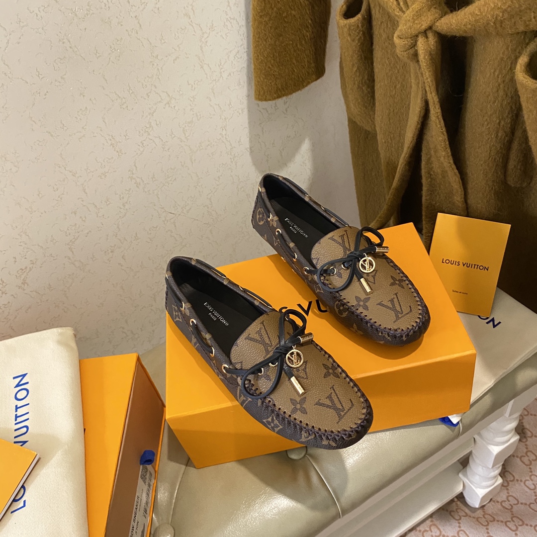 L0vis Vvtt0n Gloria Flat Loafer Brown For Women