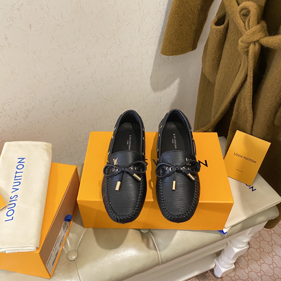 L0vis Vvtt0n Gloria Flat Loafer Black For Women