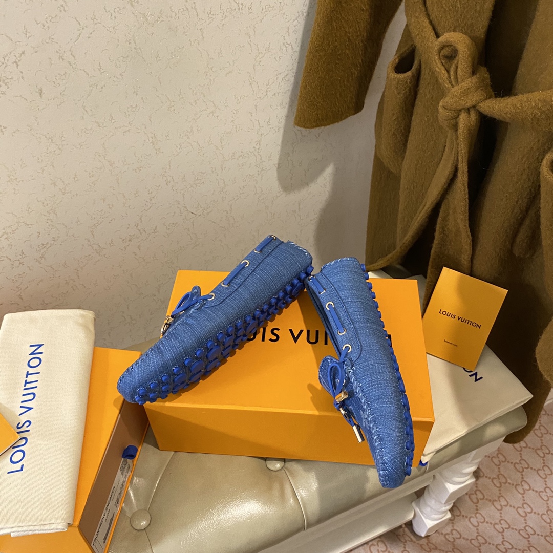 L0vis Vvtt0n Gloria Flat Loafer Blue For Women