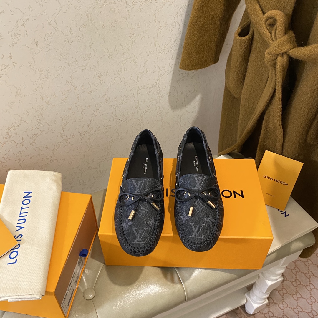 L0vis Vvtt0n Gloria Flat Loafer Black For Women