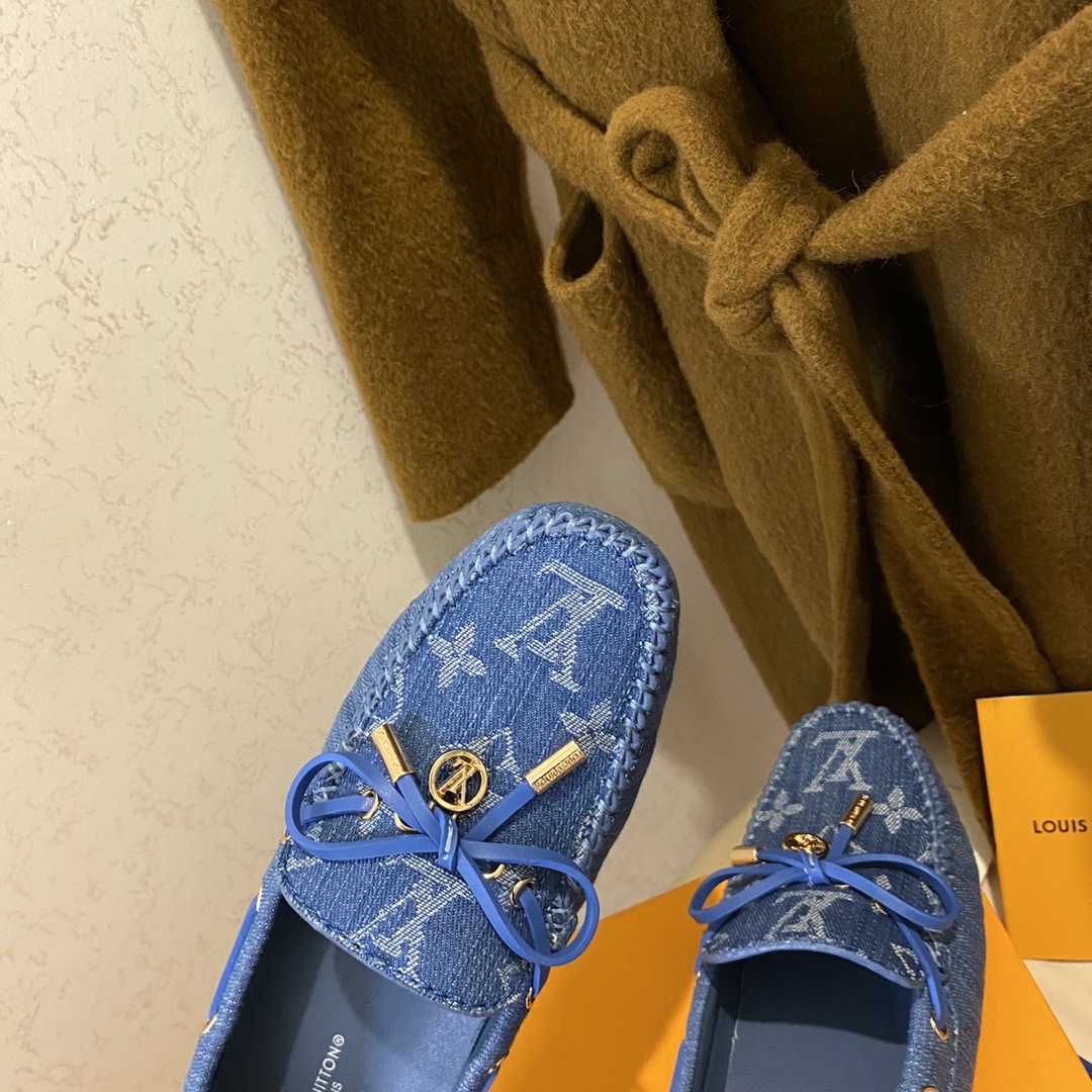 L0vis Vvtt0n Gloria Flat Loafer Blue For Women