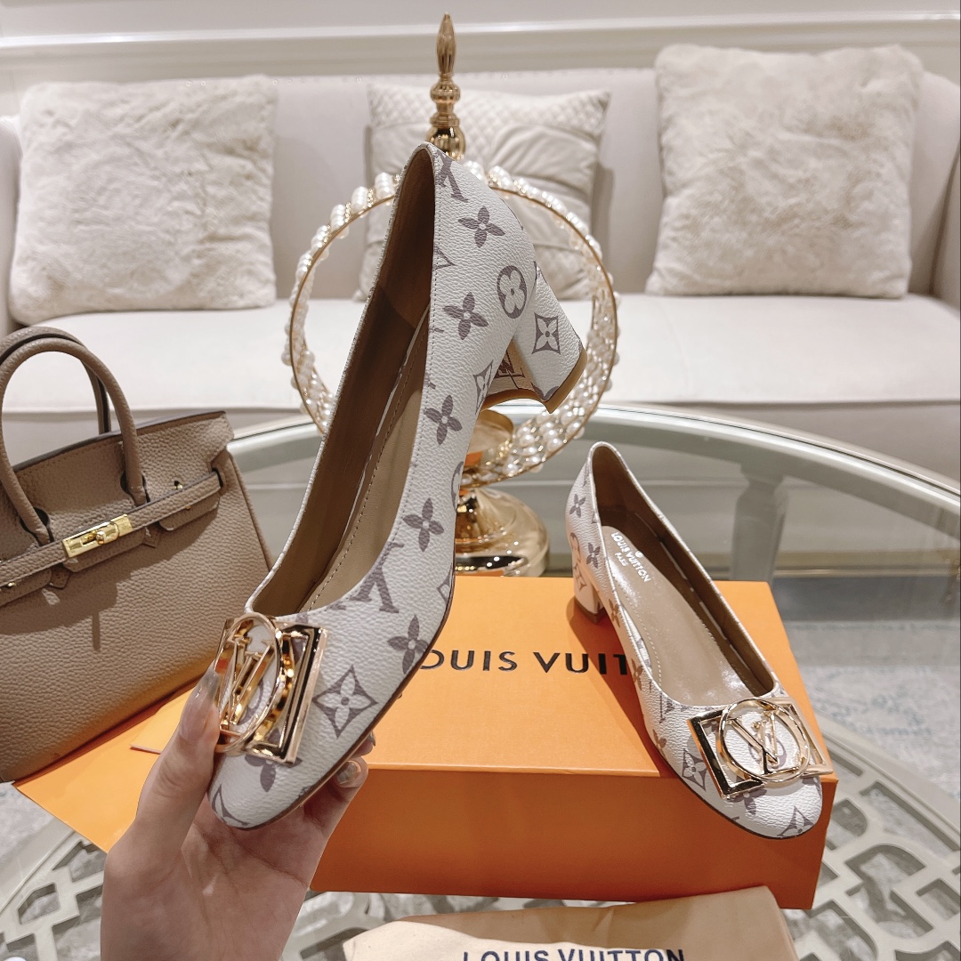 L0vis Vvtt0n Madeleine Pump White For Women 4.5cm/1.8in