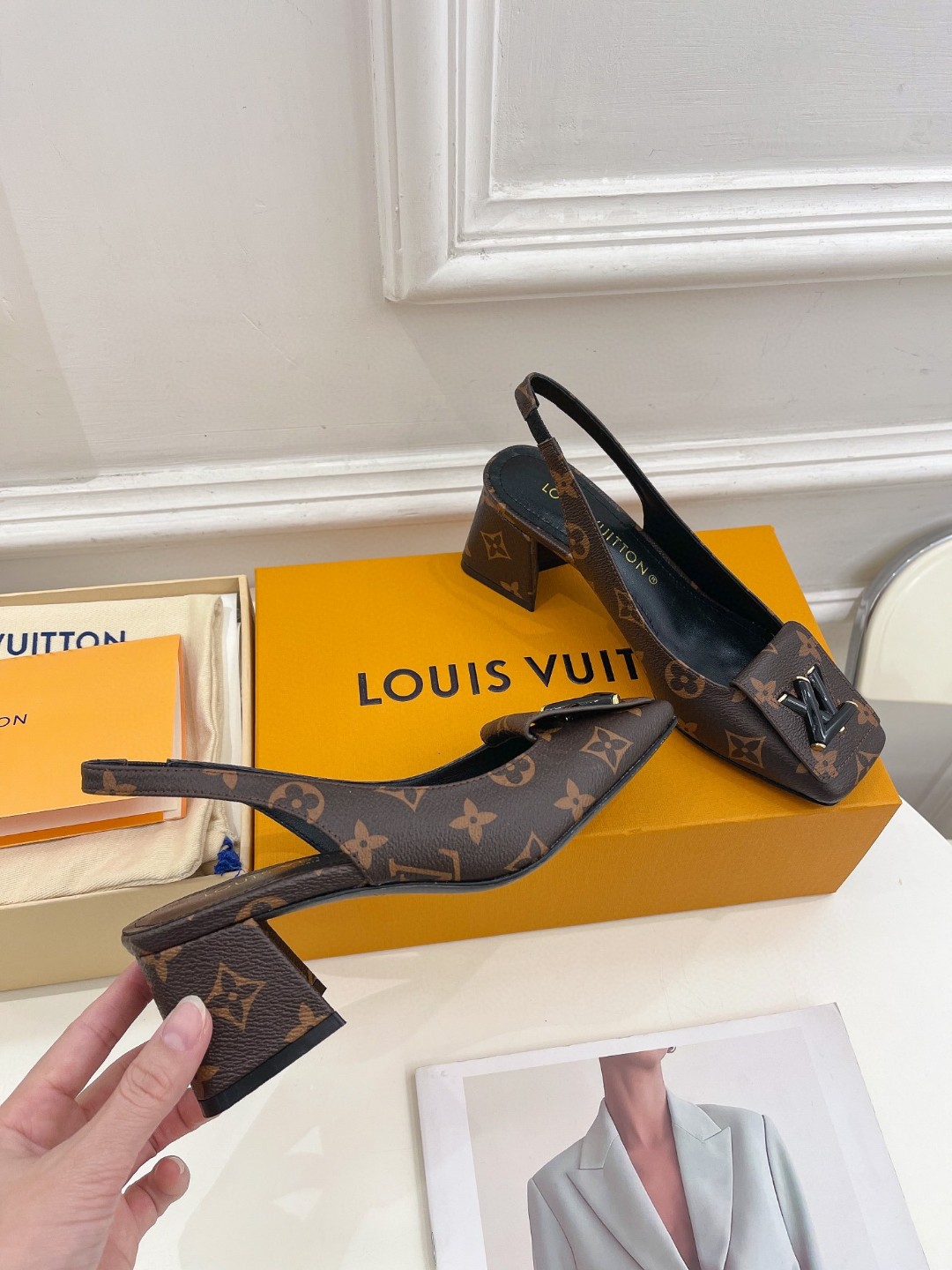 L0vis Vvtt0n Shake Slingback Pump Brown For Women