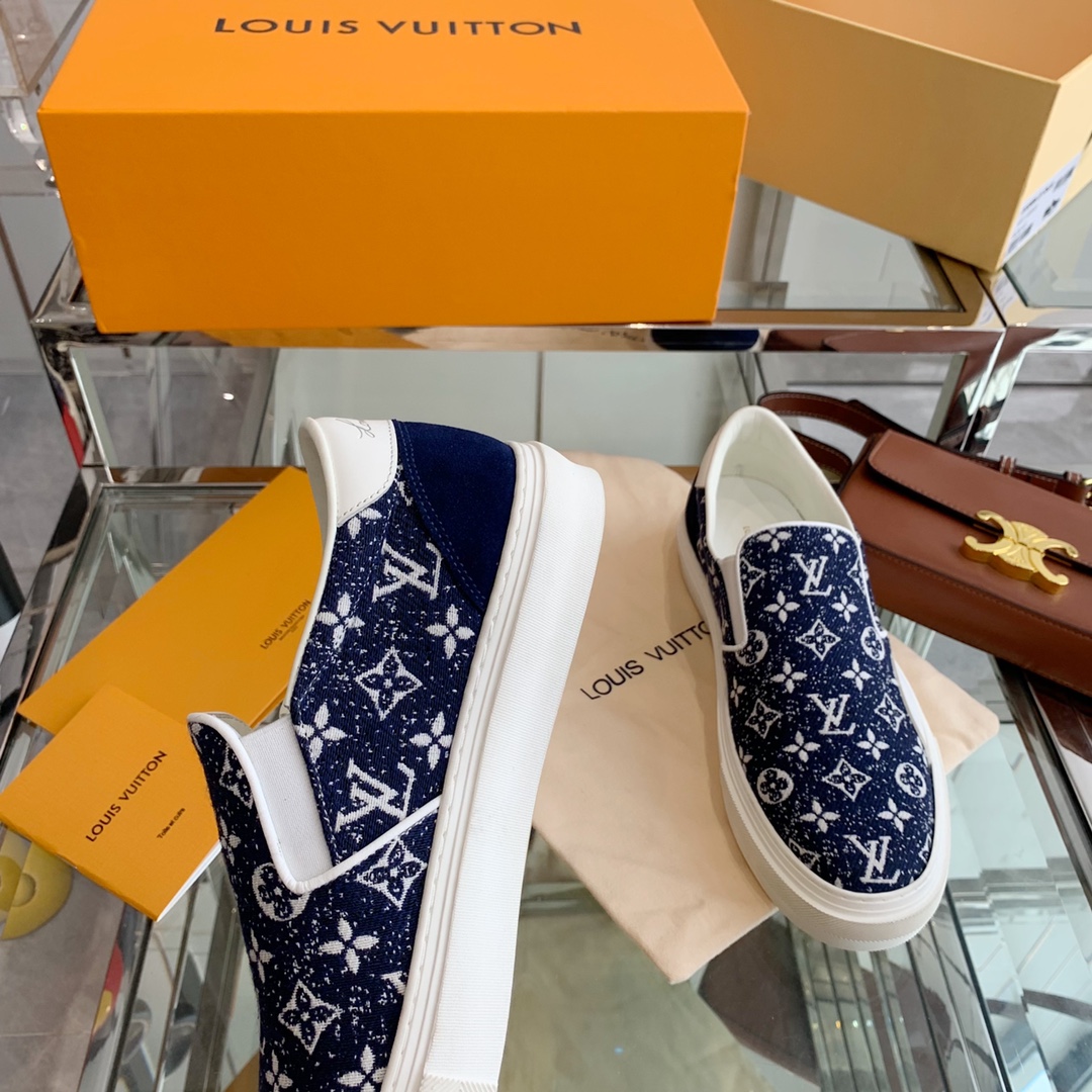 L0vis Vvtt0n Women’s Trocadero Slip On Dark Blue For Women LV