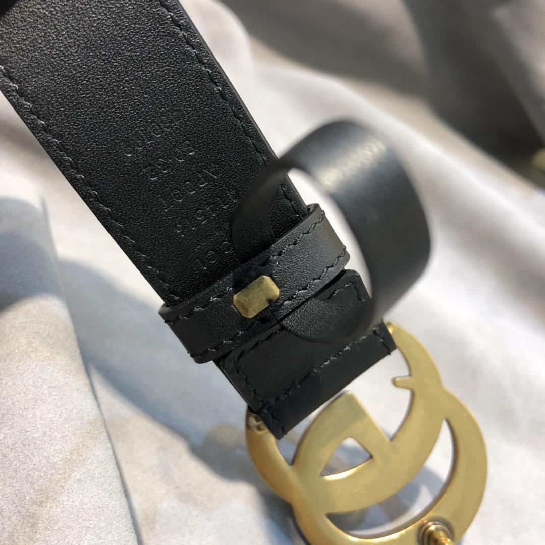 Gvc*1 Belt With Double G Buckle Black 1.2in/3cm
