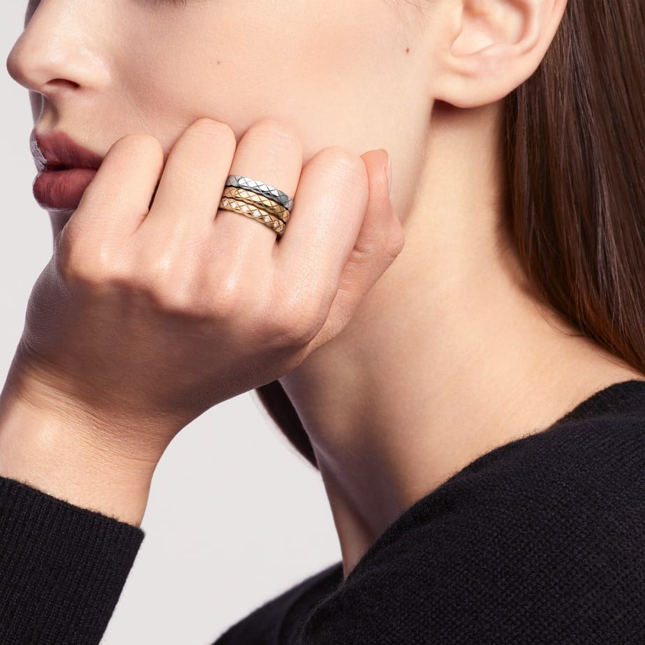 Ch**el Coco Crush Ring White Gold Mini Version For Women J11793
