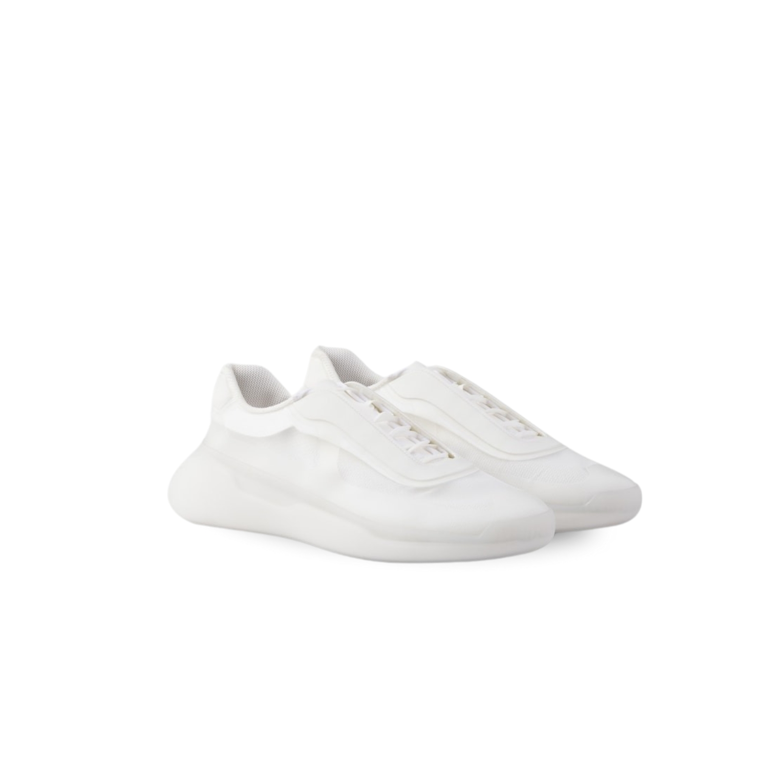 Pra*a America’s Cup Re-Nylon And Bike Fabric Sneakers White For Men 4E3608_78M_F0009_F_G000