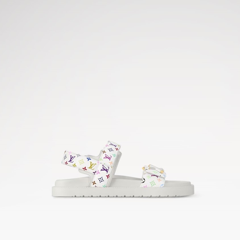L0vis Vvtt0n LV x TM LV Sunset Flat Comfort Sandal White For Women 1AGXEQ