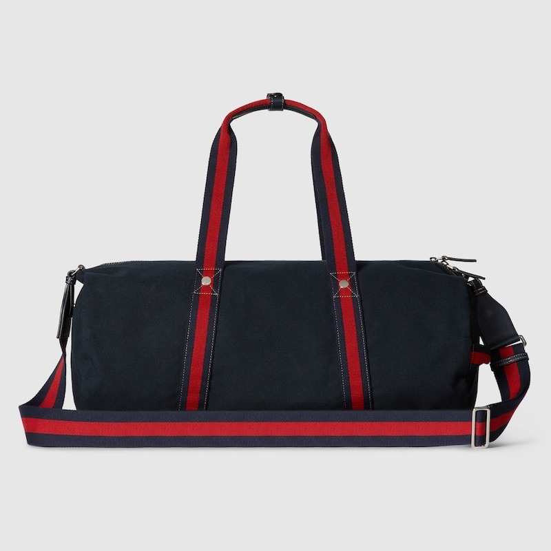 Gvc*1 Large Printed Canvas Duffle Bag Dark Blue 21.3in/54cm ‎‎816866 FAD78 4044