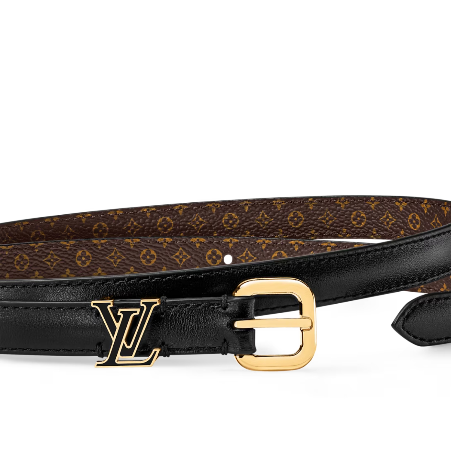 L0vis Vvtt0n LV Darling Ard 15mm Belt Black For Women M8898U