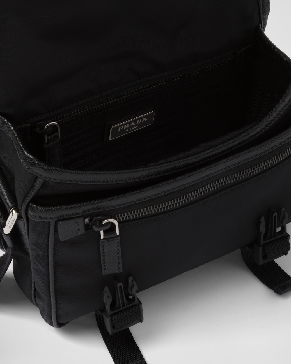 Pra*a Re-Nylon And Leather Shoulder Bag For Men 8.7in/22cm 2VD034_2DMH_F0002_V_XOP