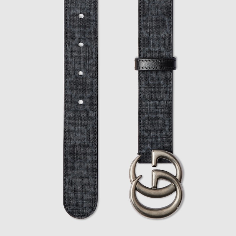 Gvc*1 GG Marmont Thin Belt 25mm Black For Men 414516 92TIT 1000