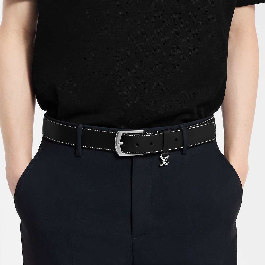 L0vis Vvtt0n Everyday Pin 35mm Belt Black For Men M8566U