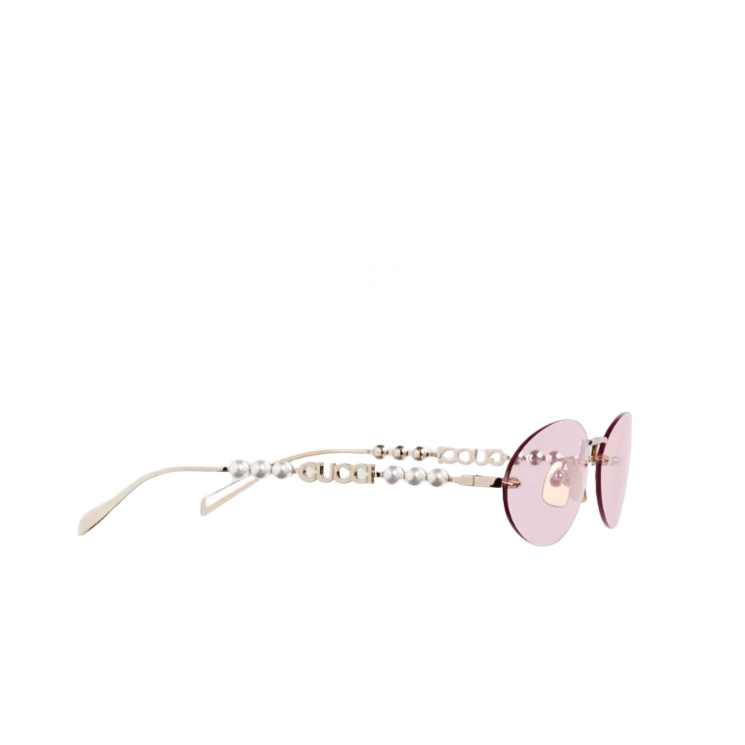 Gvc*1 Oval Frame Sunglasses Solid Light Pink With Gold Toned Metal Frame – 820505 I3330 8059