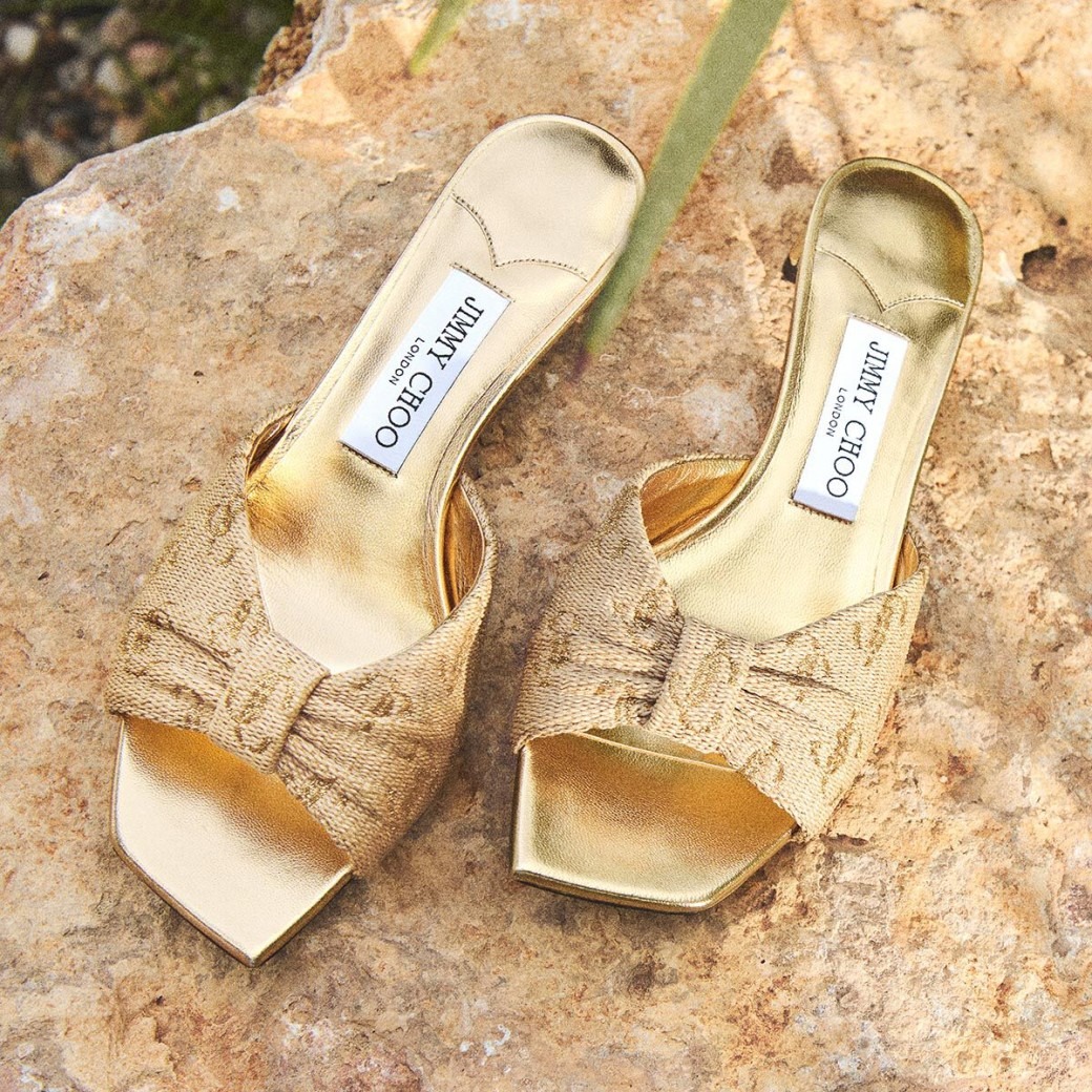 J1m*y Ch00 Annika Mule 35 Gold For Women ANNIKAMULE35GUH