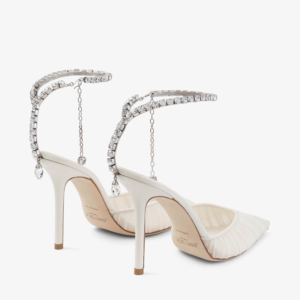 J1m*y Ch00 Saeda 100 Ivory/Crystal For Women SAEDA100JGQ