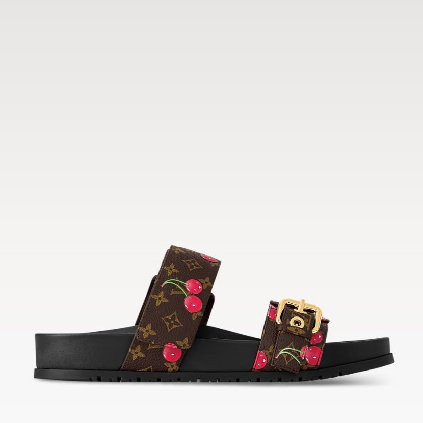 L0vis Vvtt0n LV x TM Bom Dia Flat Comfort Mule Brown For Women 1AHM03
