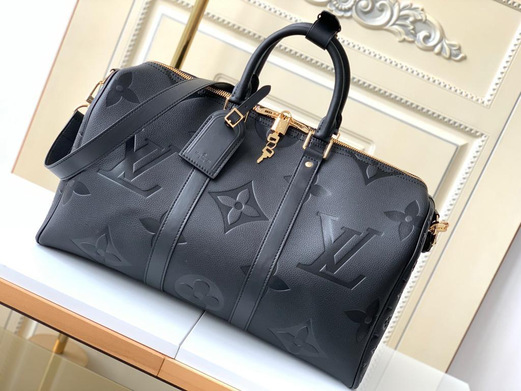 [True-to-ORIGINAL] L0vis Vvtt0n Keepall Bandoulière 45 Bag Black For Men 17,7in/45cm M45532