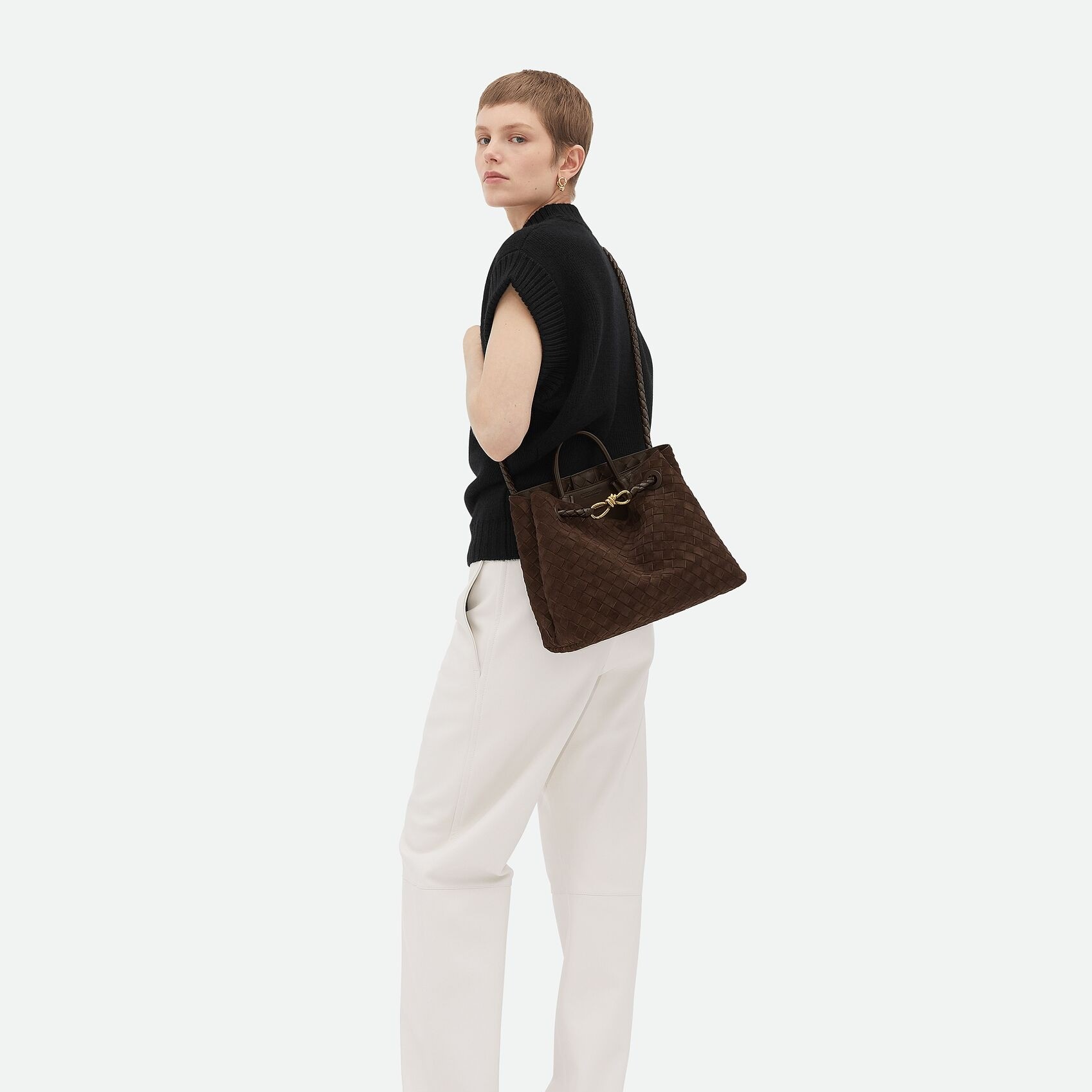 [True-to-ORIGINAL] B0tt*ga Ven*ta Medium Andiamo Fondant For Women 32cm/12.6in 766016V1QE62272