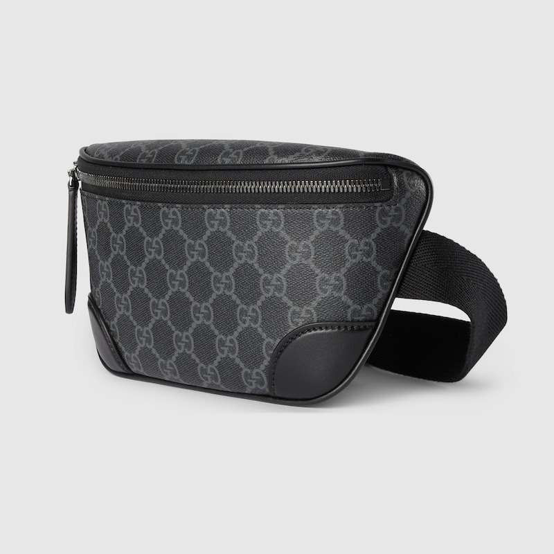 [True-to-ORIGINAL] Gvc*1 GG Emblem Small Belt Bag Black For Men 23cm/9.1in 821165 FAED9 1000