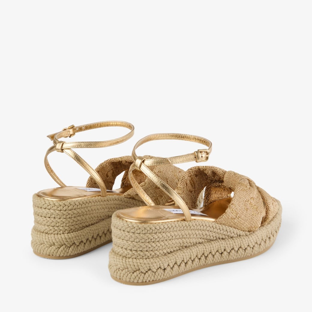 J1m*y Ch00 Aella Wedge 60 Gold For Women AELLAWEDGE60GTJ
