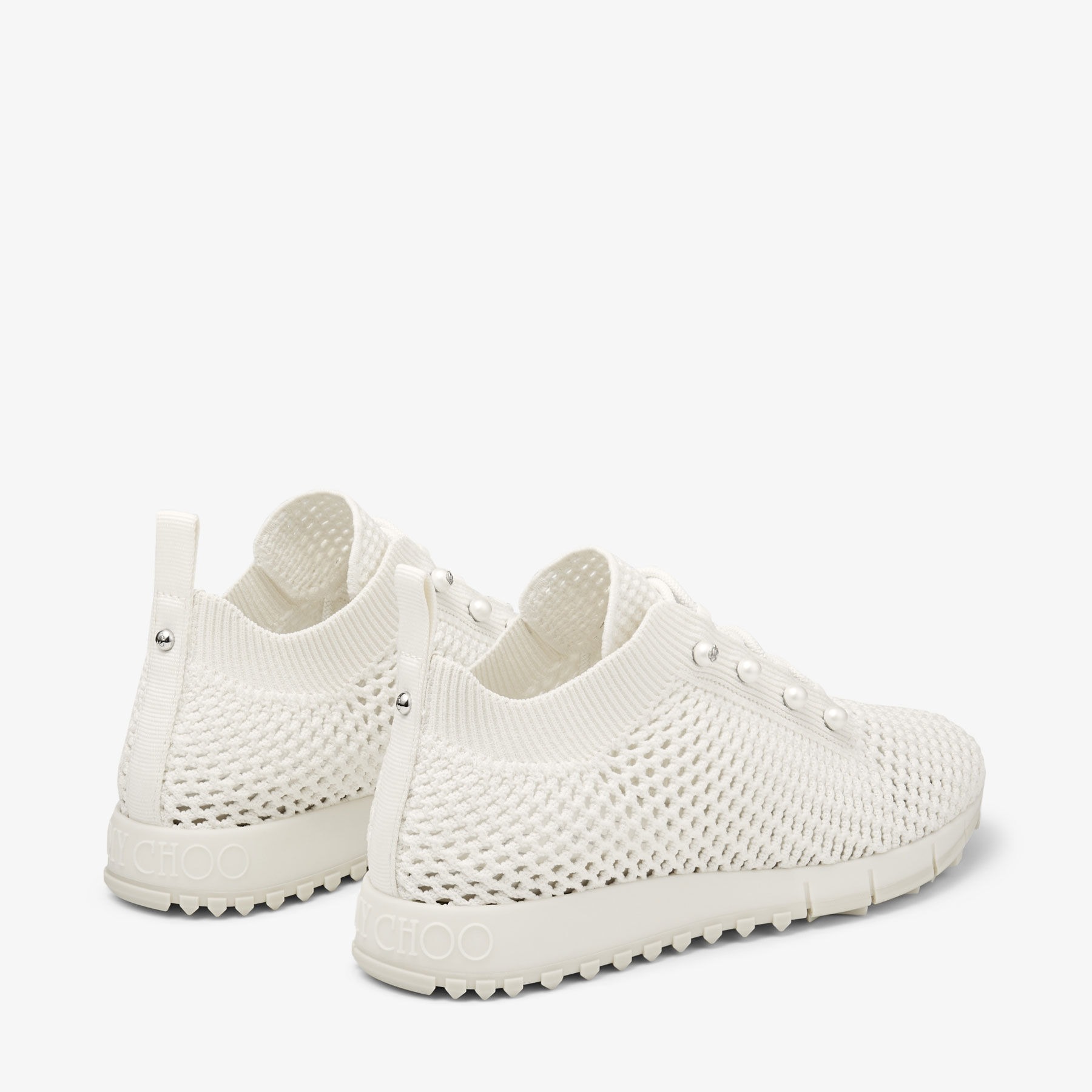J1m*y Ch00 Veles Crochet Knit Low-Top Trainers Latte For Women VELESPBT