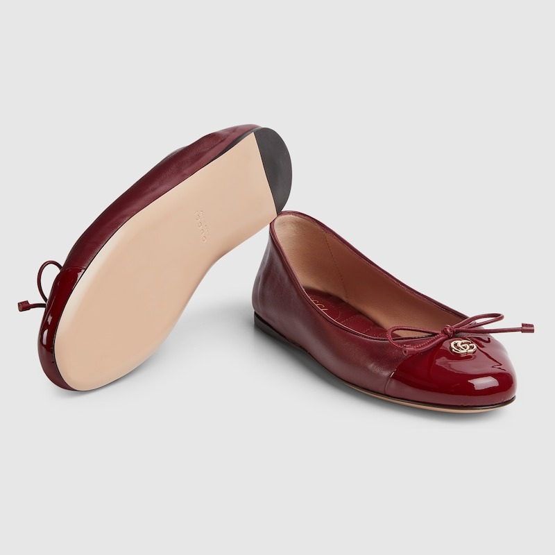 Gvc*1 Ballet Flat With Double G Red For Women 835805 BNC80 6207