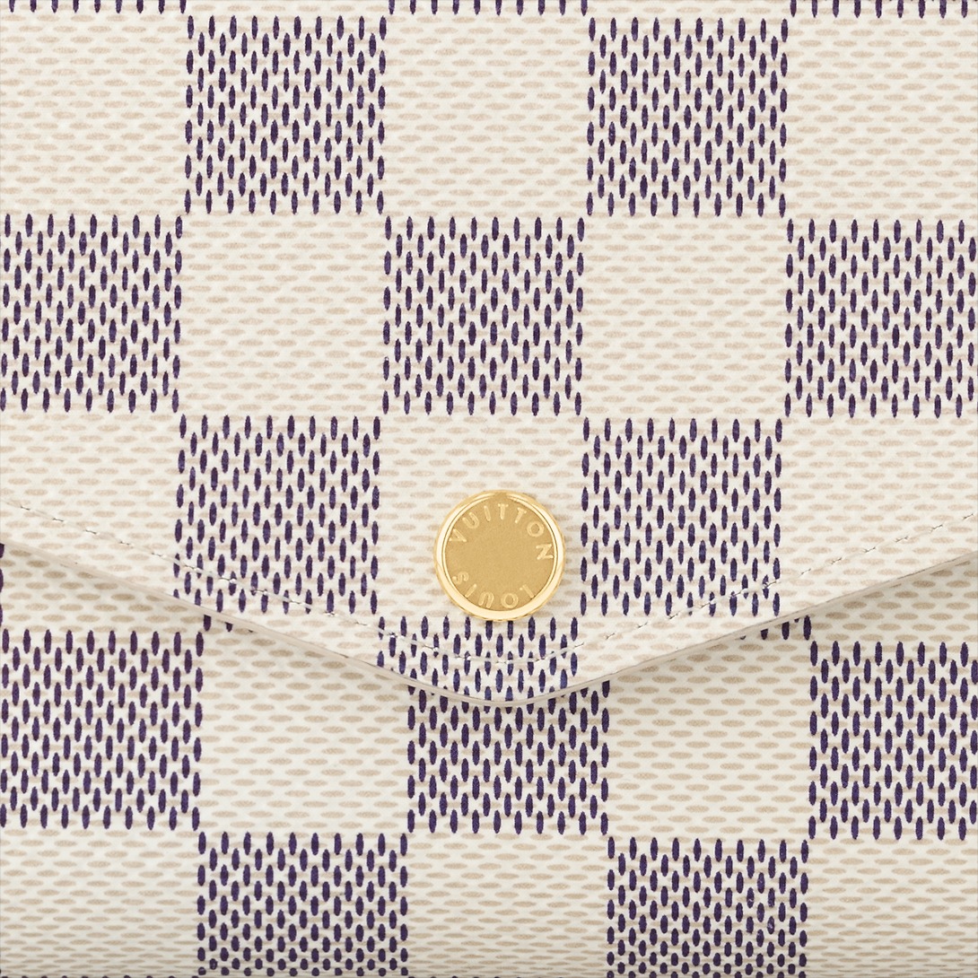 L0vis Vvtt0n Sarah Wallet Damier Azur Canvas For Women 7.5in/19cm N63208
