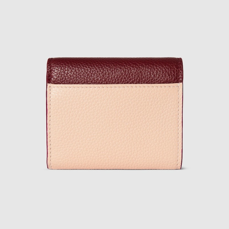Gvc*1 Bi-Color GG Marmont Mini Wallet Rosso Ancora Red/Pink For Women 3.9in/10cm 837957 AAE5F 6259