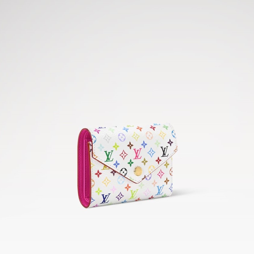 L0vis Vvtt0n LV x TM Victorine Wallet 4.7in/ 12cm Multicolor Gold Hardware For Women M28387