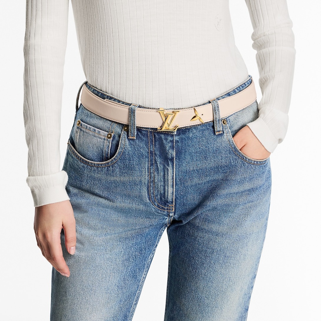 L0vis Vvtt0n Pretty LV 30mm Reversible Belt Beige For Women M8233W