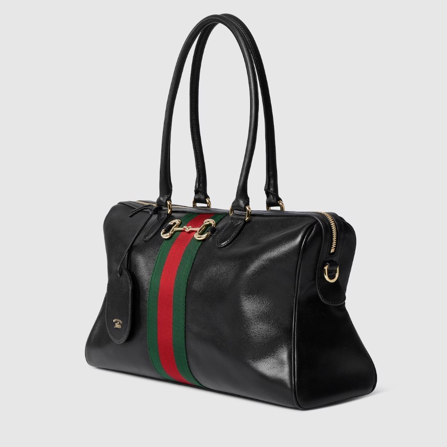 Gvc*1 Borsetto Large Boston Shoulder Bag 15.2in/ 39cm Black Gold Hardware For Women 866734 AAGIQ 1053