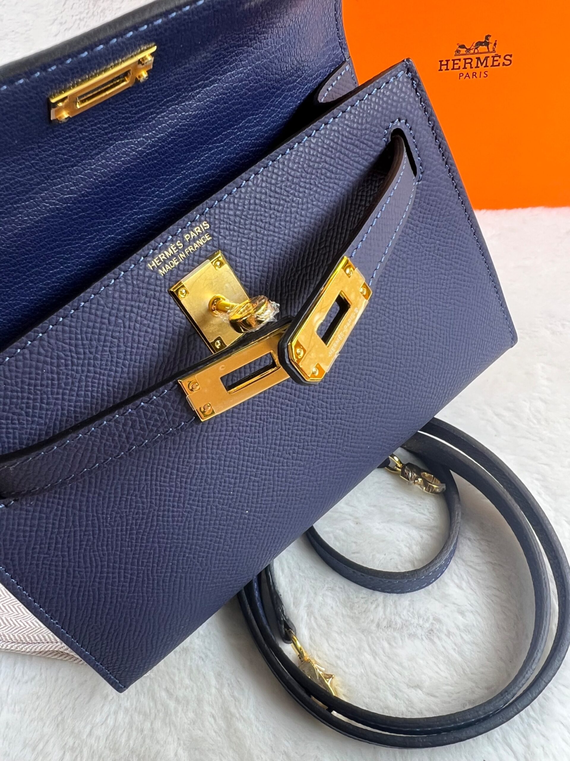 H**me5 Kelly 19 Blue France Epsom Bag For Women, Women’s Handbags, Shoulder Bags 7.5in/19cm