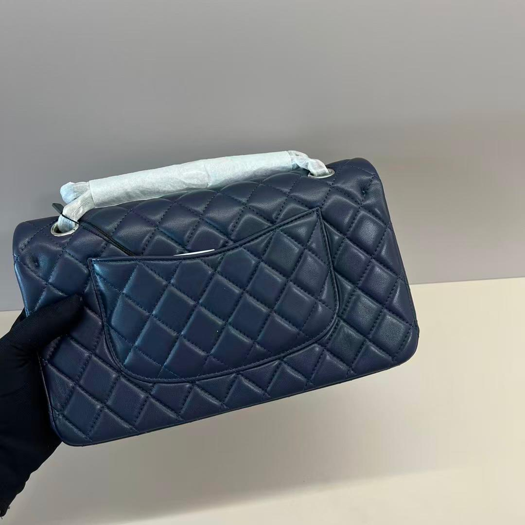[True-to-ORIGINAL] Ch**el Classic 11.12 Handbag Navy Blue For Women 9.9in/25.5cm