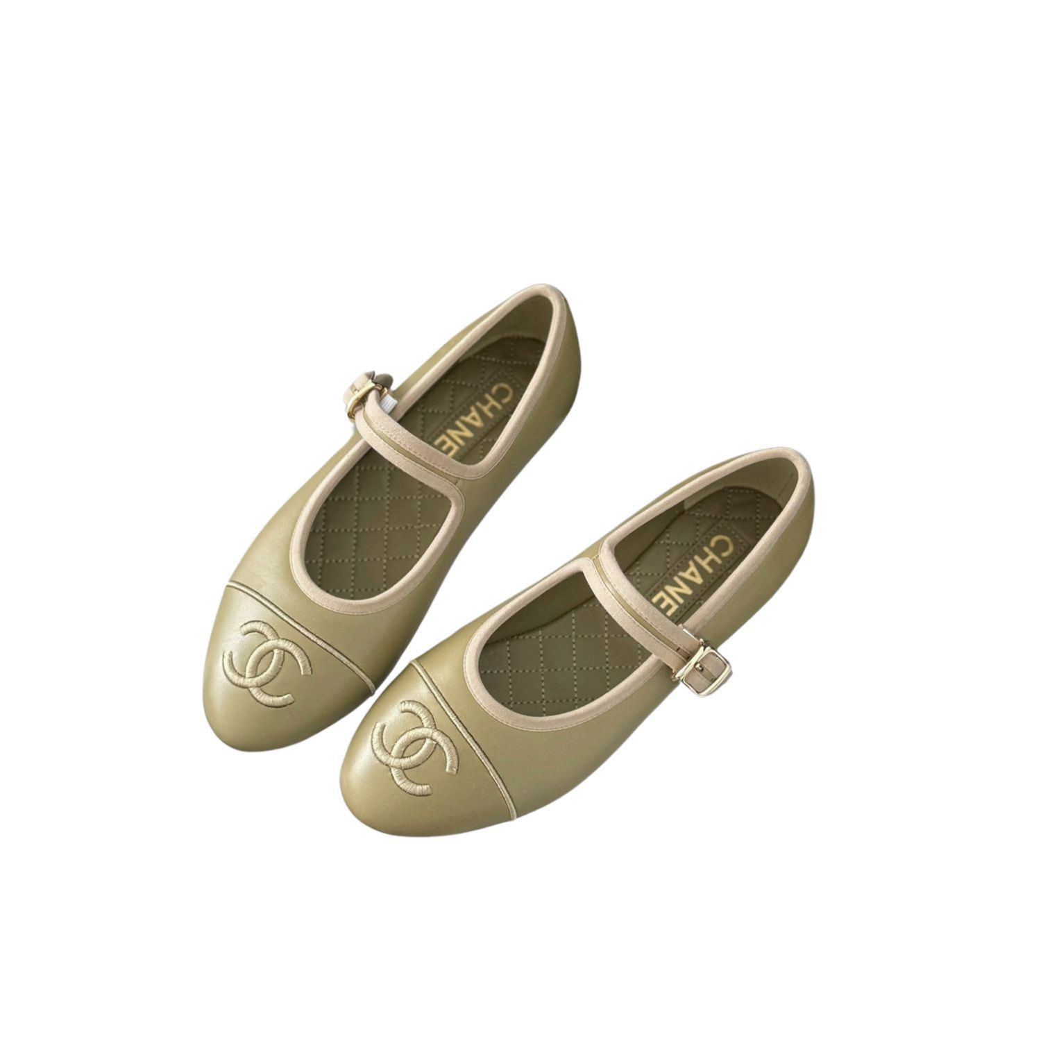 Ch**el Mary Janes 24SS Dark Beige For Women