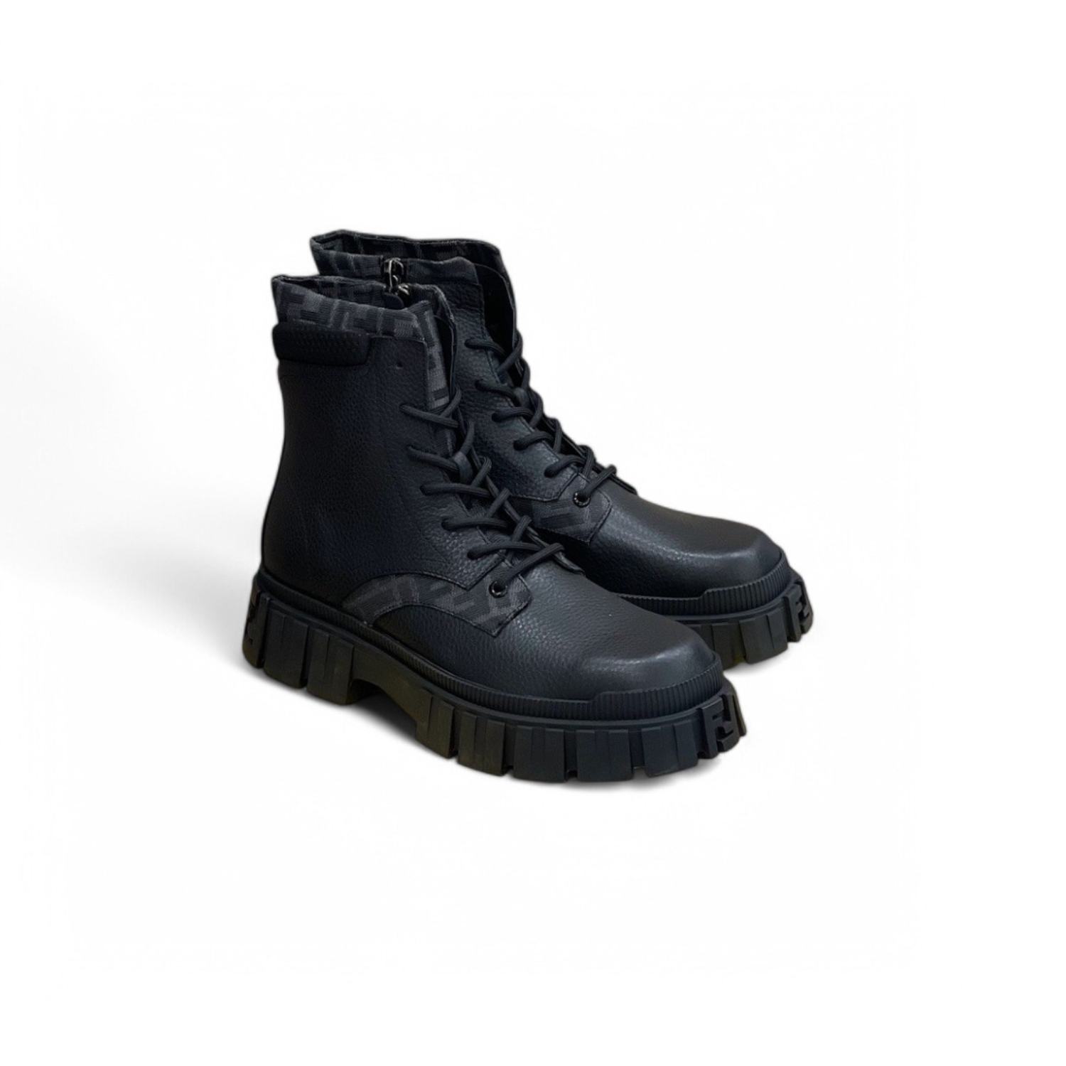 F**di FD F**di Force Lace-Up Ankle Boots Black For Men 7U1458ADMKF1DV5
