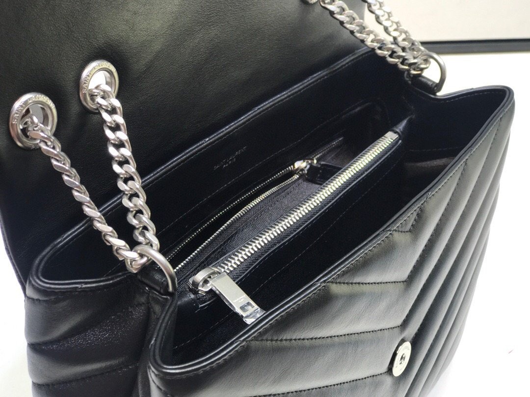 Sa1nt Lau*nt Loulou Small Chain Bag In Matelassé “Y” Black For Women 9.8in/23cm Y51 494699DV7261000