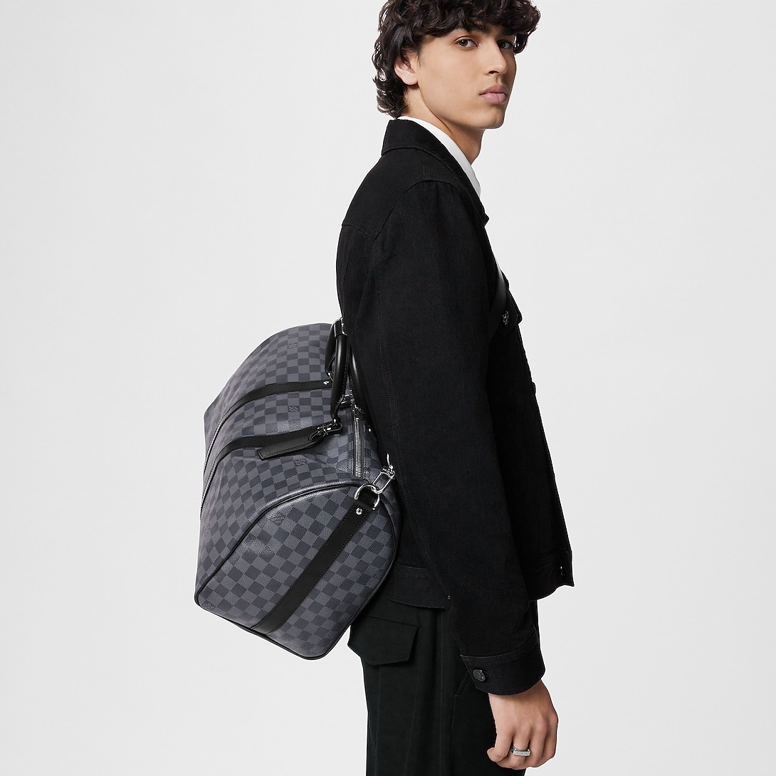 L0vis Vvtt0n Keepall Bandoulière 45 Damier Graphite Canvas Bag Black 17,7in/45cm N41418