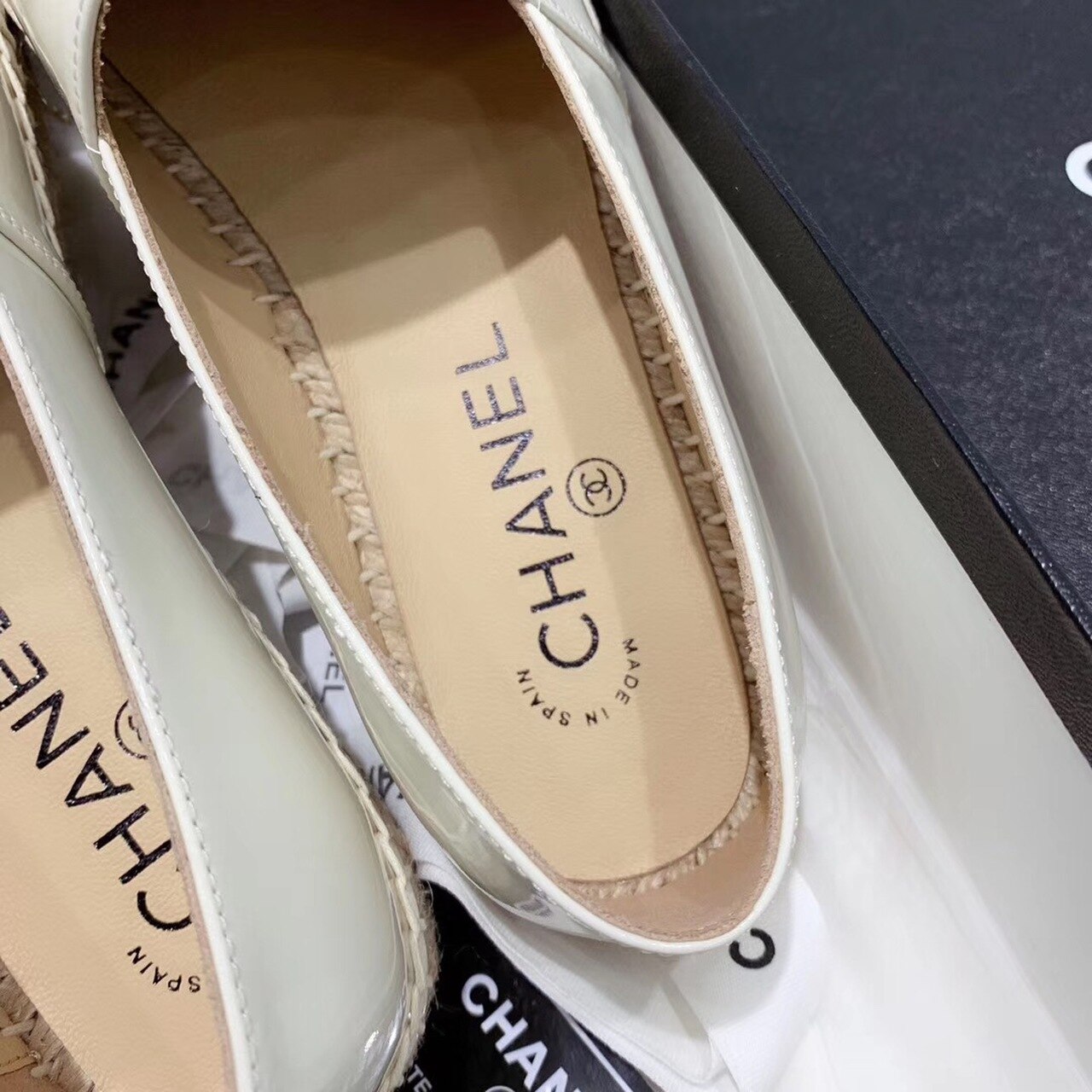 Ch**el Espadrilles White/Black For Women, Women’s Shoes G29762
