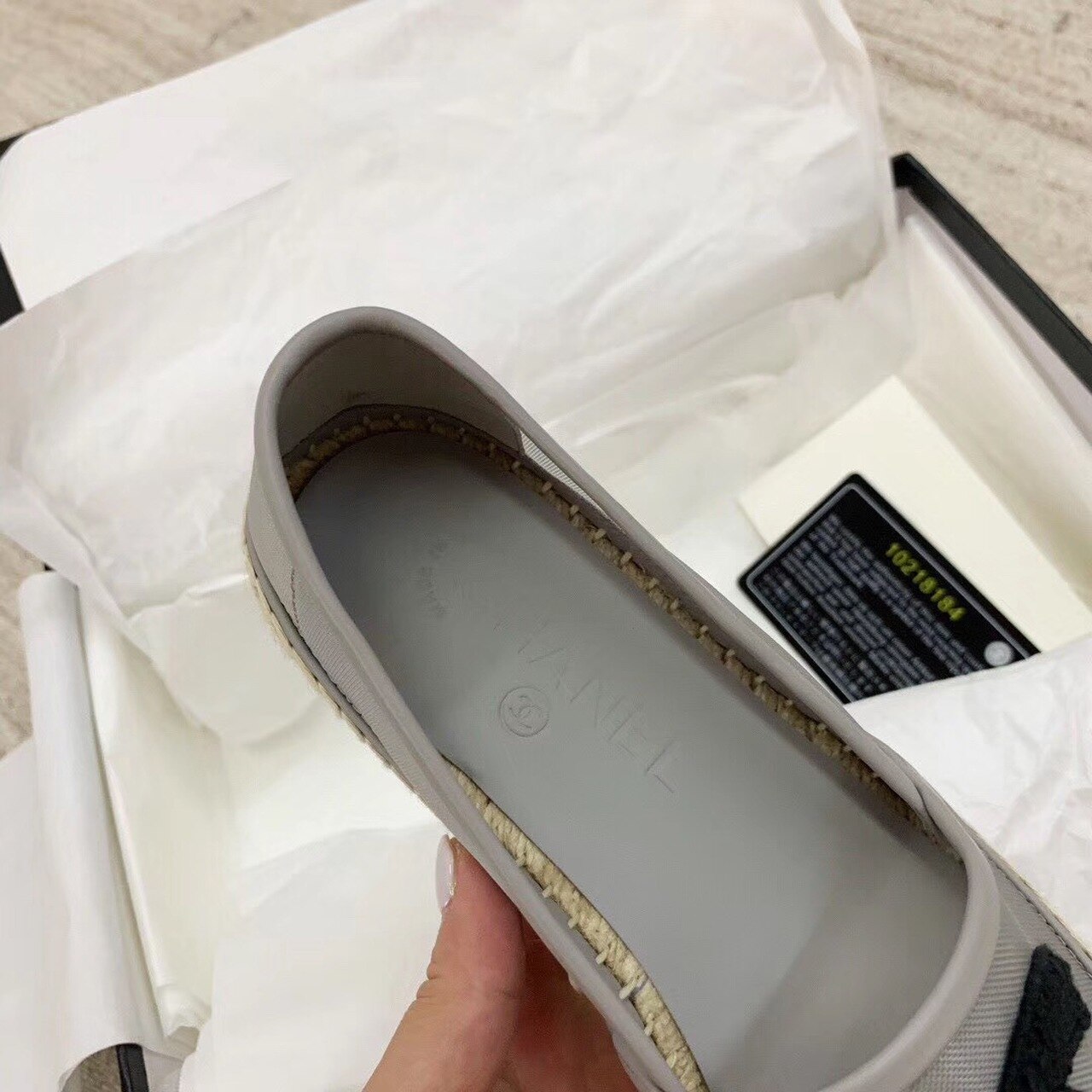 Ch**el Espadrilles Grey/Black For Women, Women’s Shoes G29762