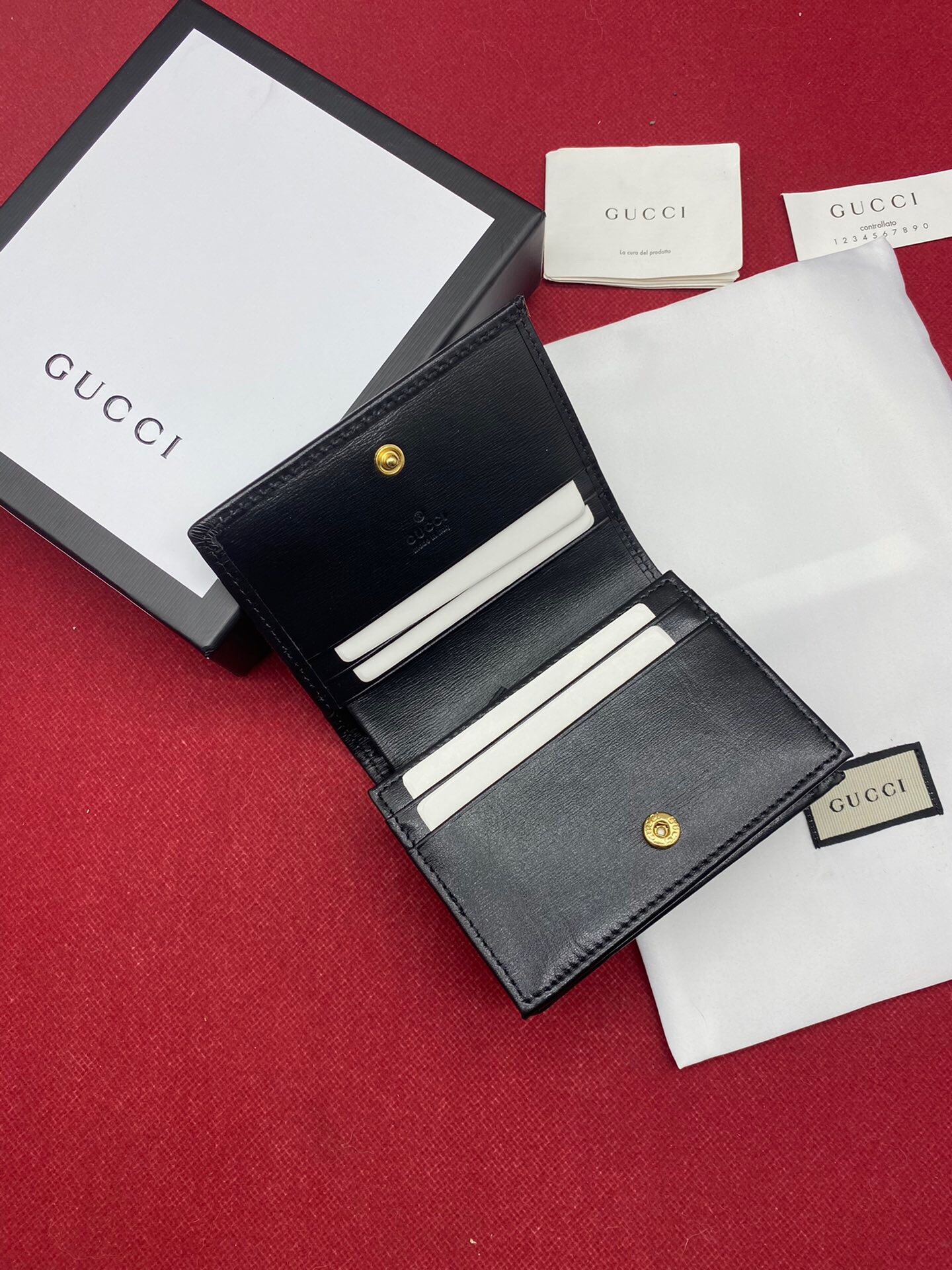 Gvc*1 Horsebit 1955 Card Case Wallet Black Women’s Wallet 11cm/4.3in GG 621887 0YK0G 1000