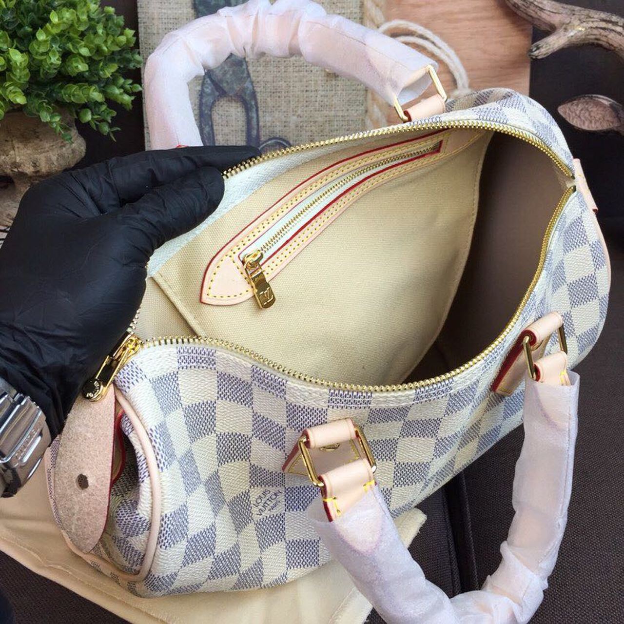 L0vis Vvtt0n Speedy 30 Damier Azur Canvas For Women, Women’s Handbags 11.8in/30cm LV N41370